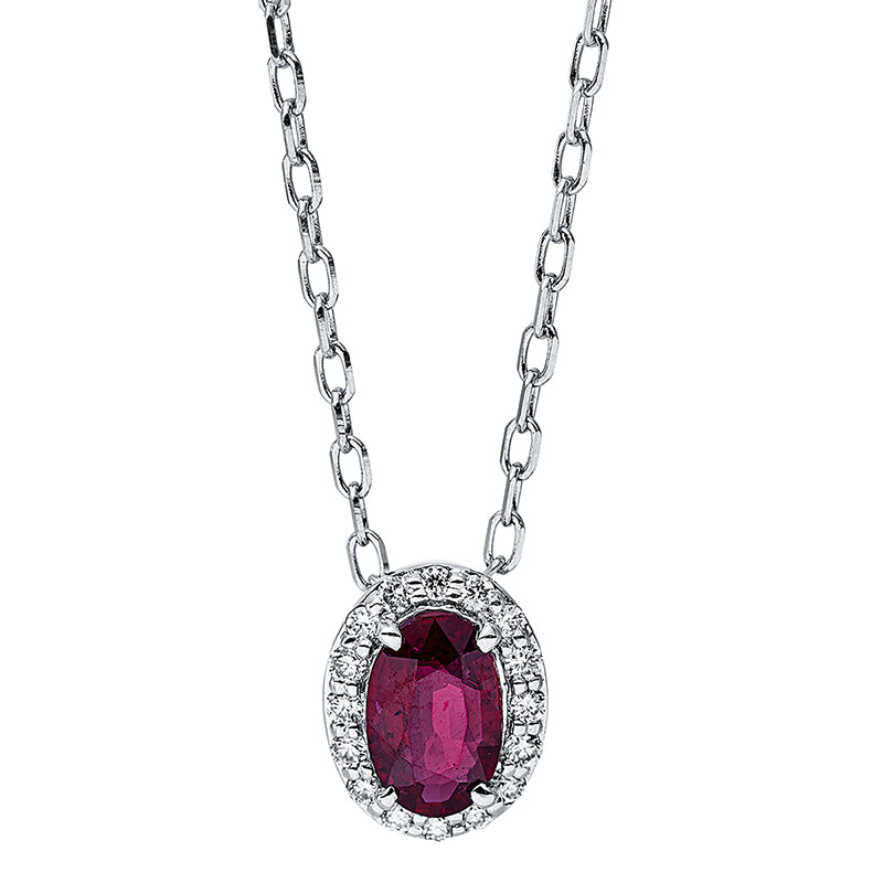 Farbstein Classic Collier Weißgold 18kt 0,07ct