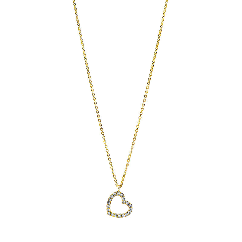 Herz Collier Weißgold 18kt 0,06ct