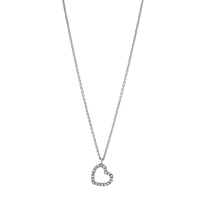 Herz Collier Weißgold 18kt 0,06ct