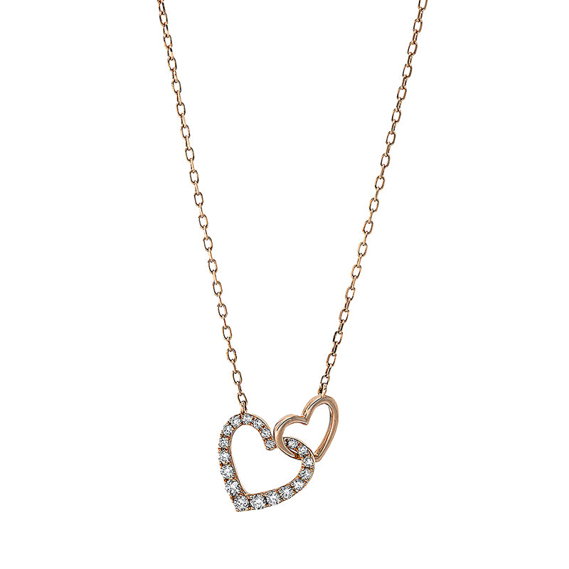 Herz Collier Weißgold 18kt 0,24ct
