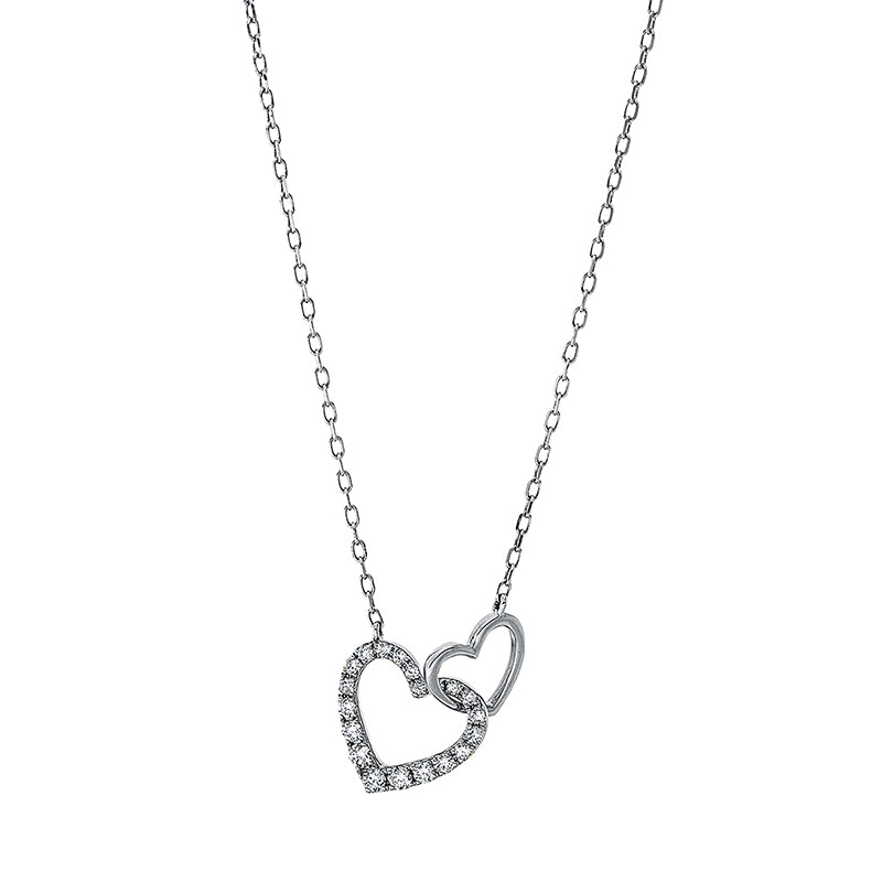 Herz Collier Weißgold 18kt 0,24ct
