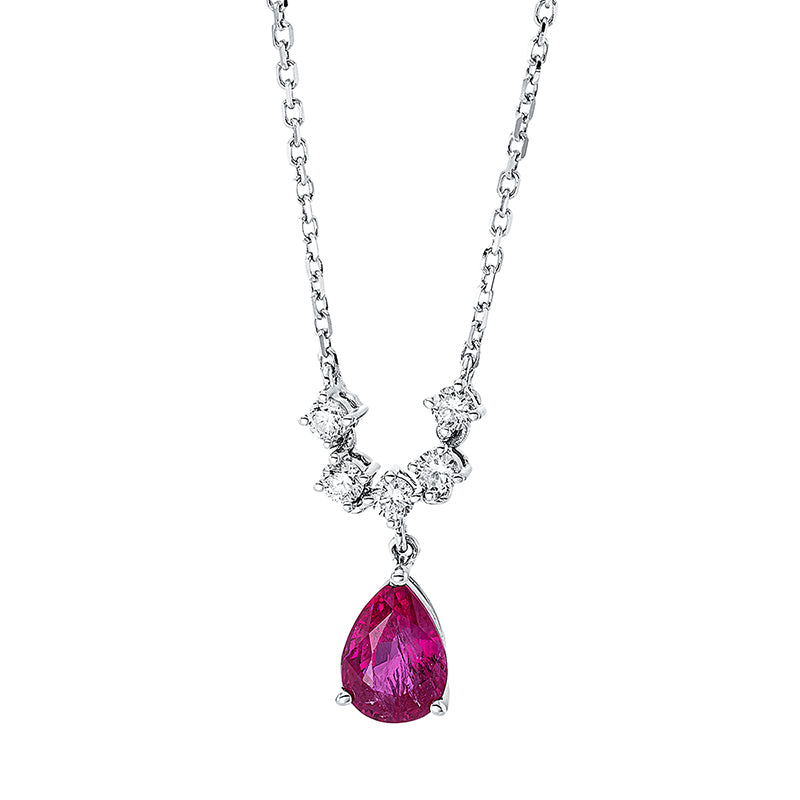 Farbstein Classic Collier Weißgold 18kt 0,17ct