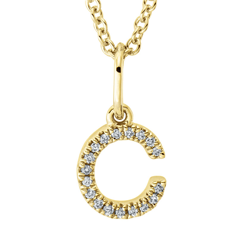 Buchstabe Collier Gelbgold 18kt 0,03ct