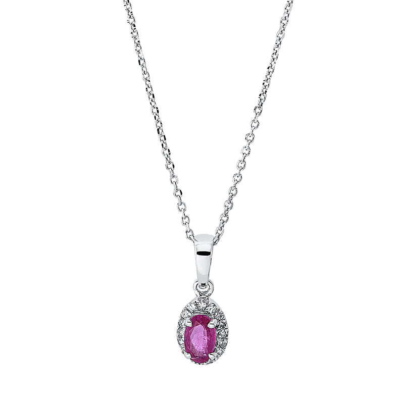 Farbstein Classic Collier Weißgold 18kt 0,05ct