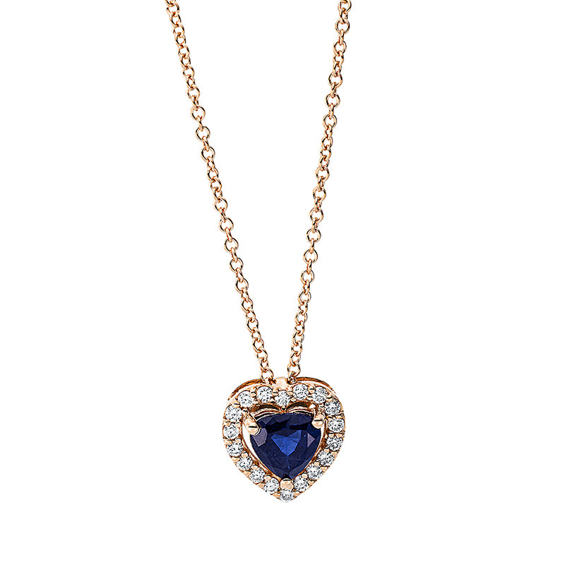 Herz Collier Rotgold 18kt 0,12ct