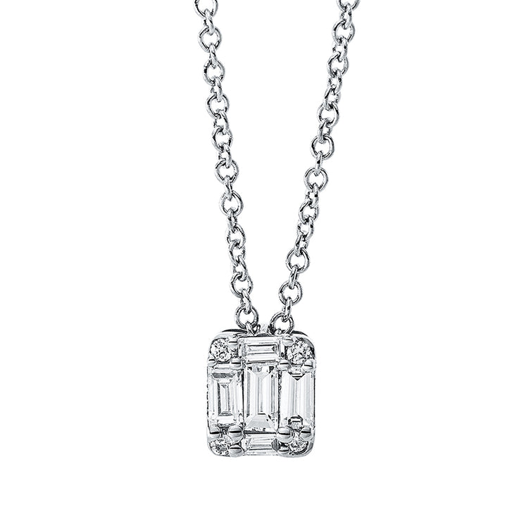 Baguette Illusion Collier Weißgold 18kt Ref-4J987