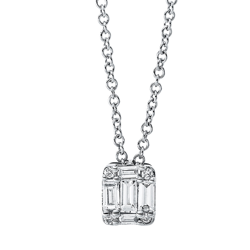 Baguette Illusion Collier Weißgold 18kt Ref-4J987