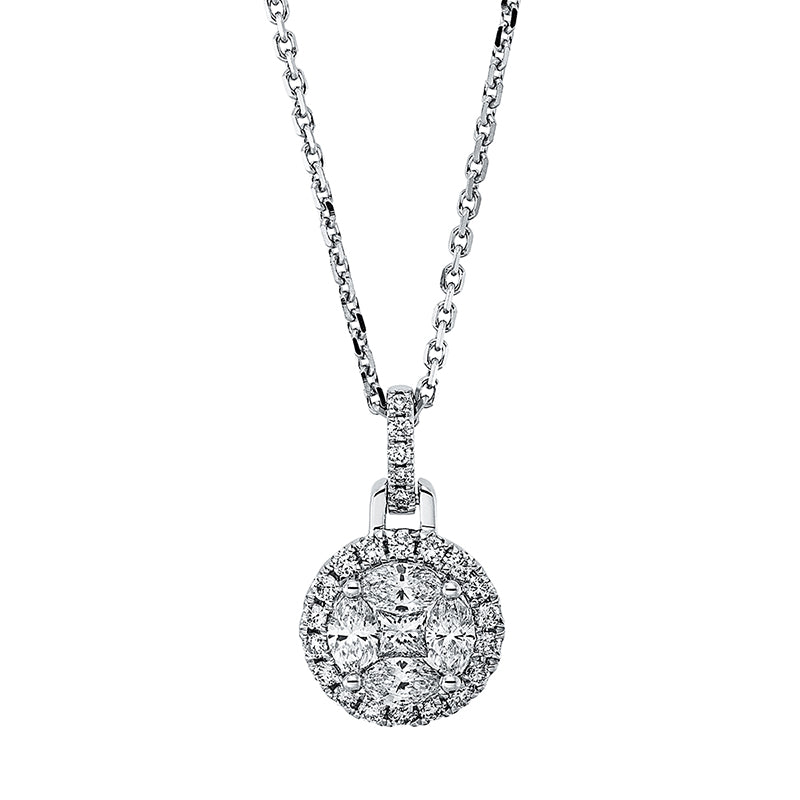 Baguette Illusion Collier Weißgold 18kt 0,66ct