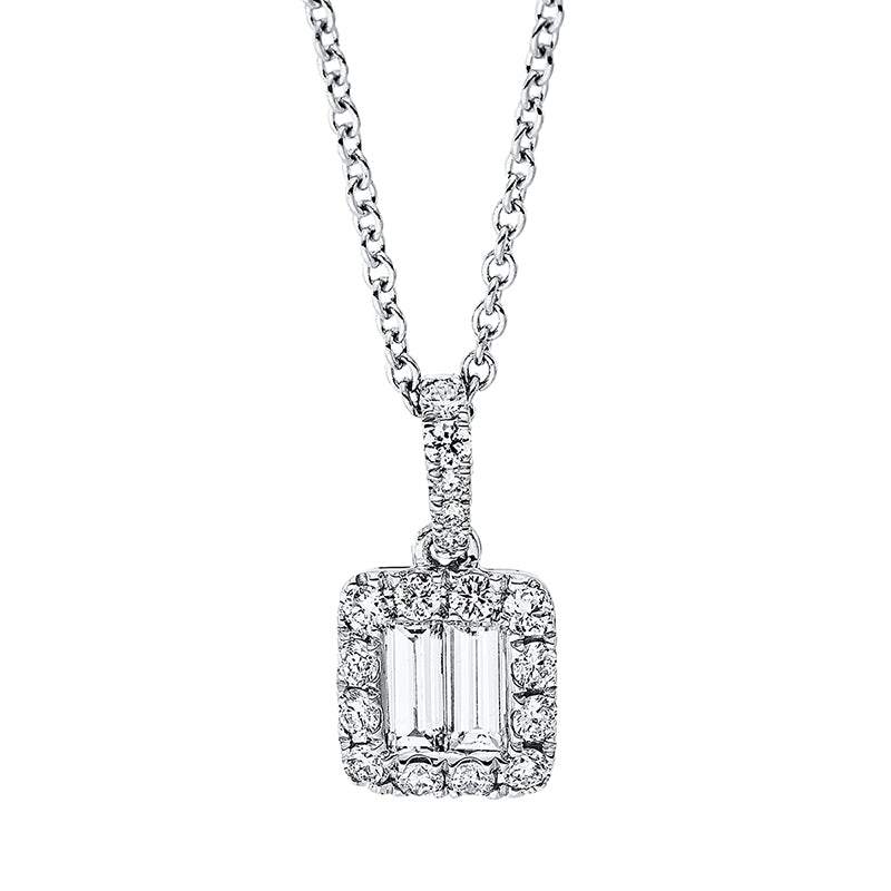 Baguette Illusion Collier Weißgold 18kt 0,49ct