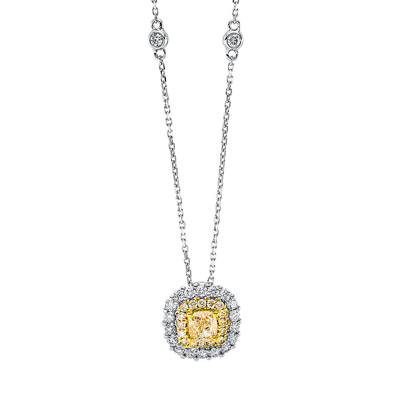 Solitaire Collier Weißgold / Gelbgold 18kt 1,22ct