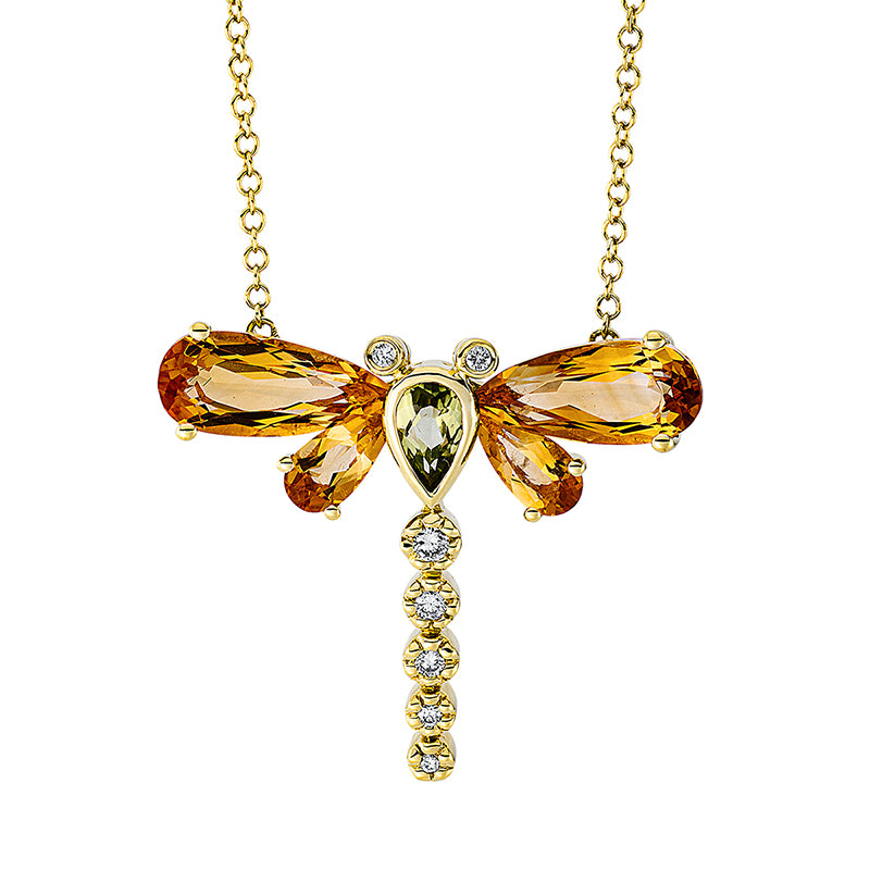 Farbstein Fashion Collier Gelbgold 18kt 0,08ct