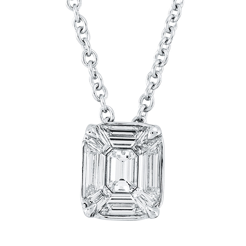 Baguette Illusion Collier Weißgold 18kt 0,38ct