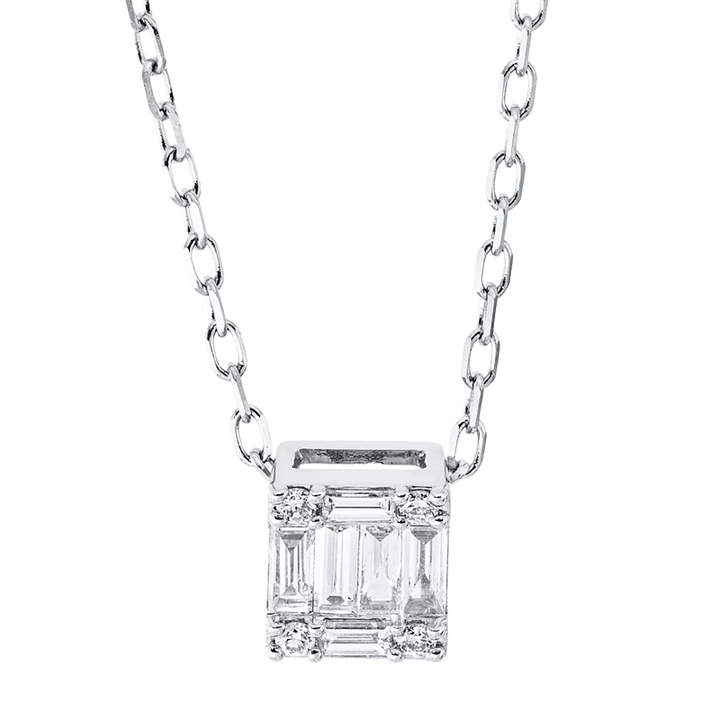 Baguette Collier Weißgold 18kt Ref-4L424