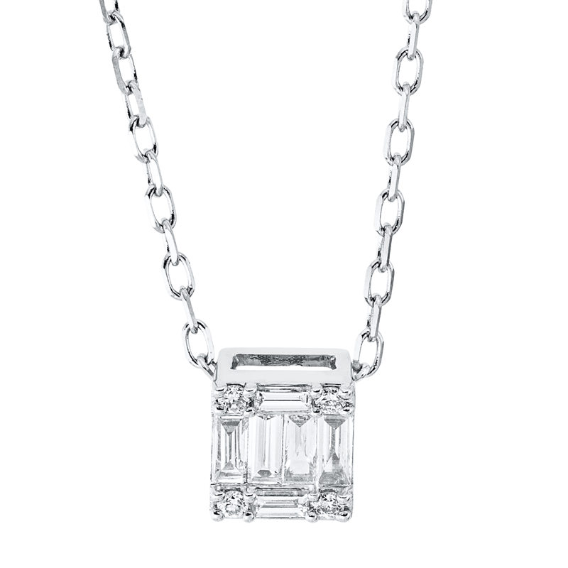 Baguette Collier Weißgold 18kt Ref-4L424