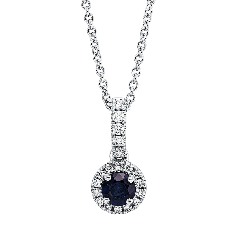 Farbstein Classic Collier Weißgold 18kt 0,12ct