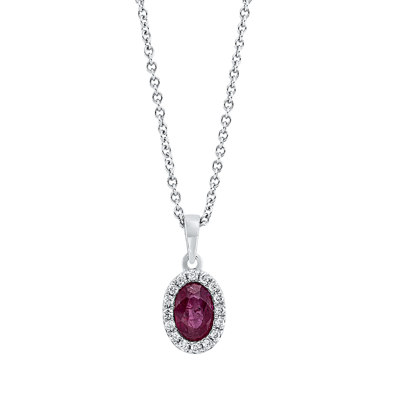 Farbstein Classic Collier Weißgold 18kt 0,07ct