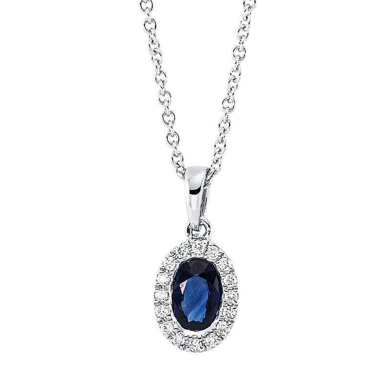 Farbstein Classic Collier Weißgold 18kt 0,07ct