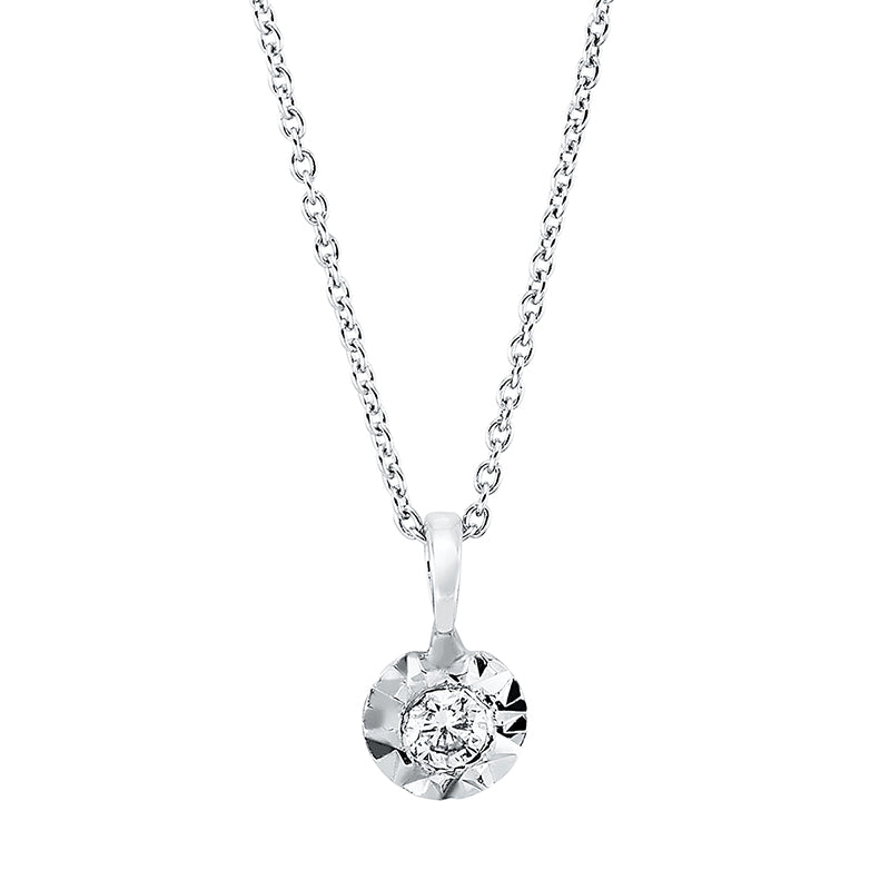 Solitaire Collier Weißgold 14kt 0,06ct