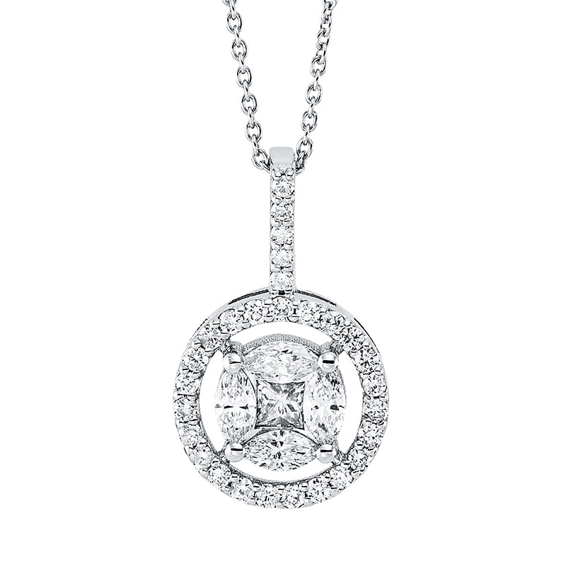 Illusion Classic Collier Weißgold 14kt 0,36ct