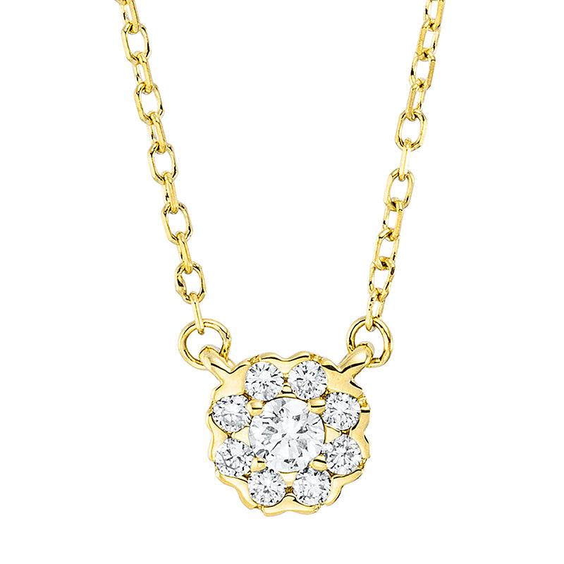 Solitaire mit Besatz Collier Gelbgold 18kt 0,11ct