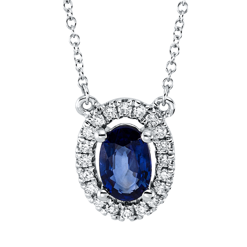 Farbstein Classic Collier Weißgold 18kt 0,1ct