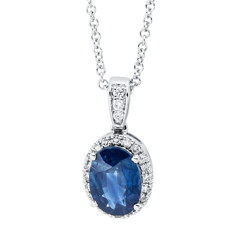 Farbstein Classic Collier Weißgold 18kt 0,07ct