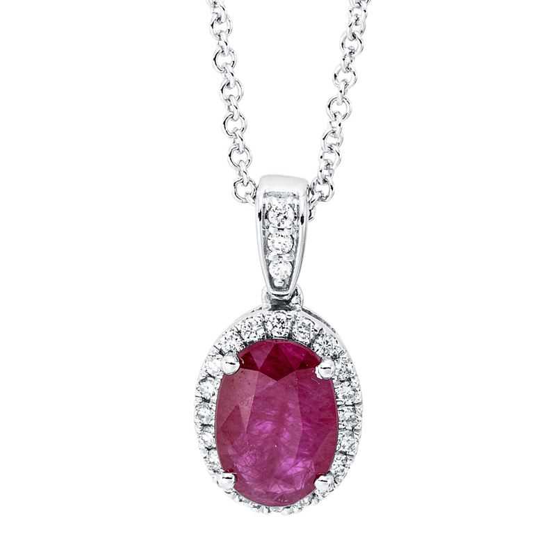 Farbstein Classic Collier Weißgold 18kt 0,07ct