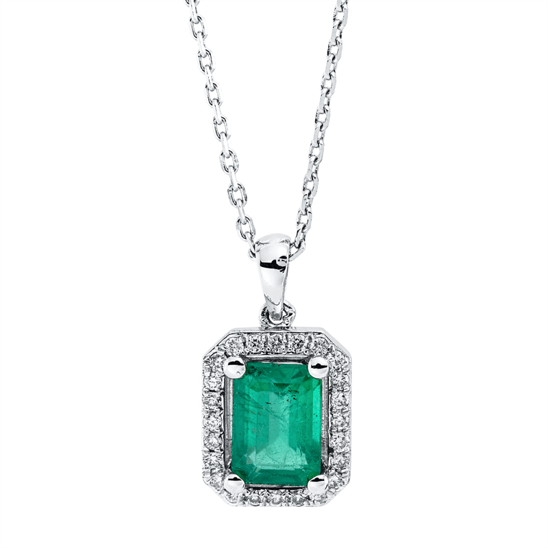 Farbstein Classic Collier Weißgold 18kt 0,12ct