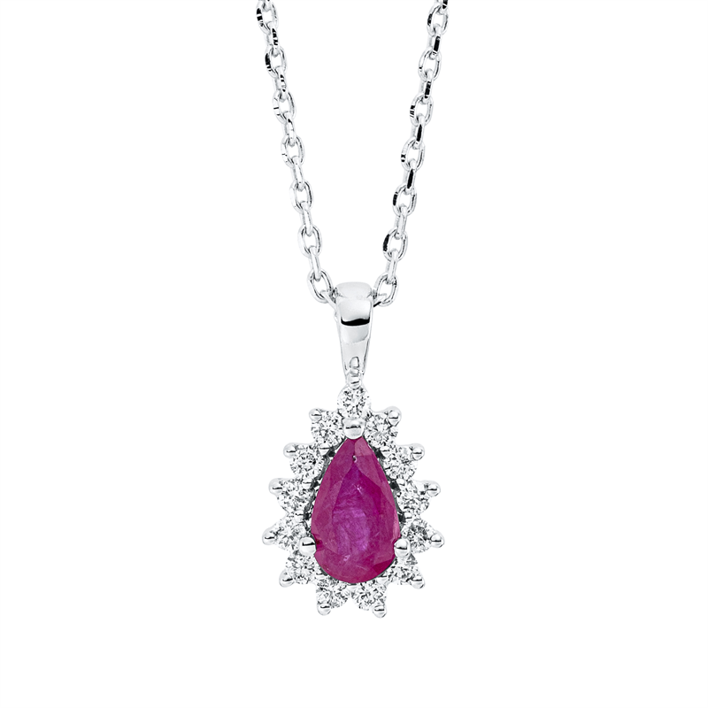 Farbstein Classic Collier Weißgold 18kt 0,09ct