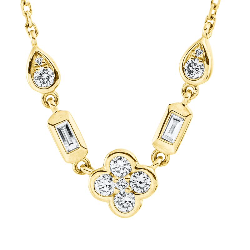 Baguette Collier Gelbgold 18kt 0,33ct