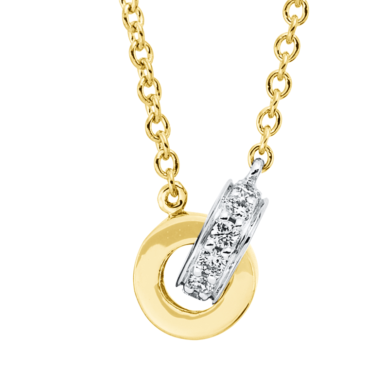 Modern Woman Collier Gelbgold / Weißgold 18kt 0,05ct