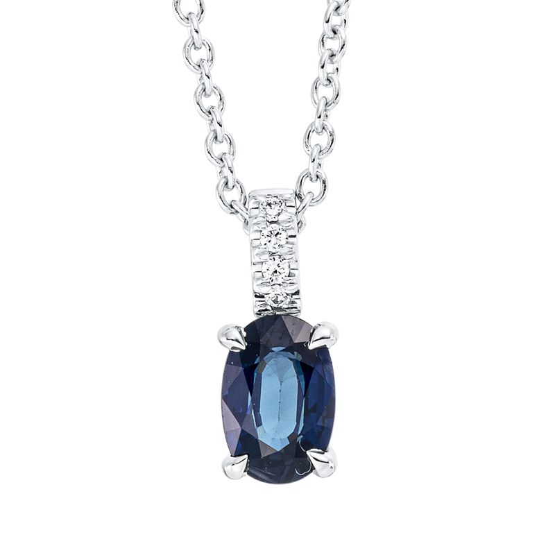 Farbstein Classic Collier Weißgold 18kt 0,02ct