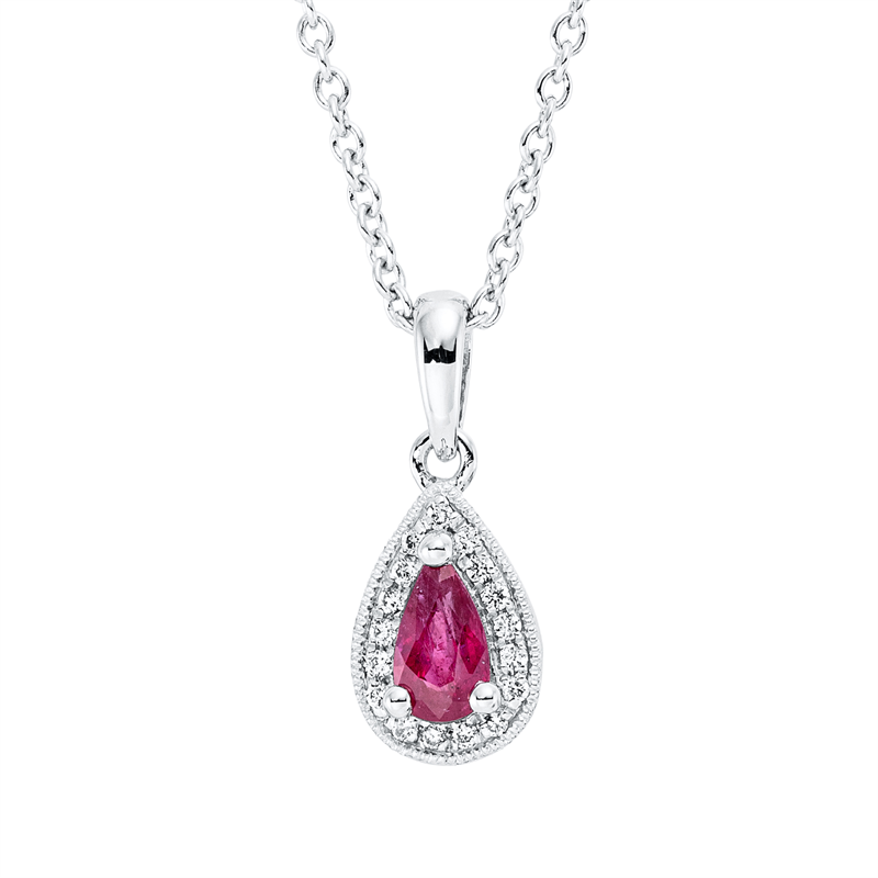 Farbstein Classic Collier Weißgold 18kt 0,04ct