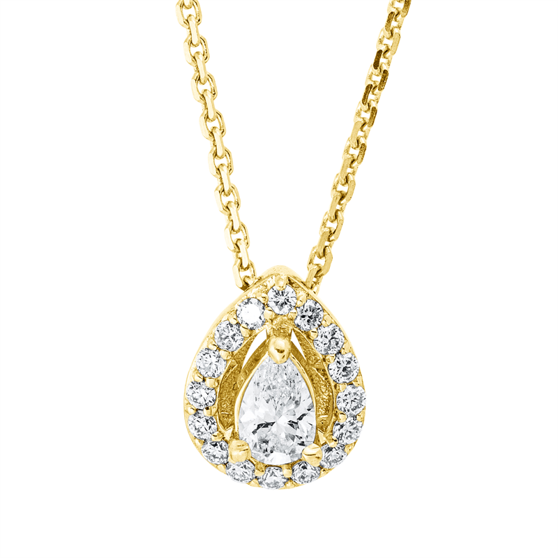Solitaire mit Besatz Collier Weißgold 18kt 0,31ct