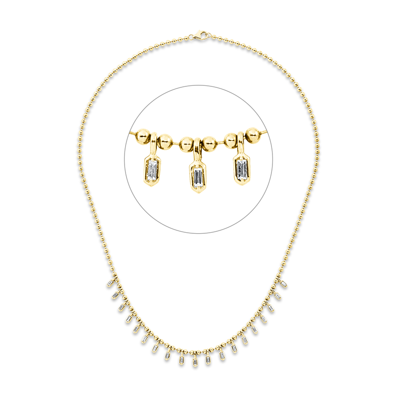 Baguette Collier Gelbgold 14kt 0,59ct