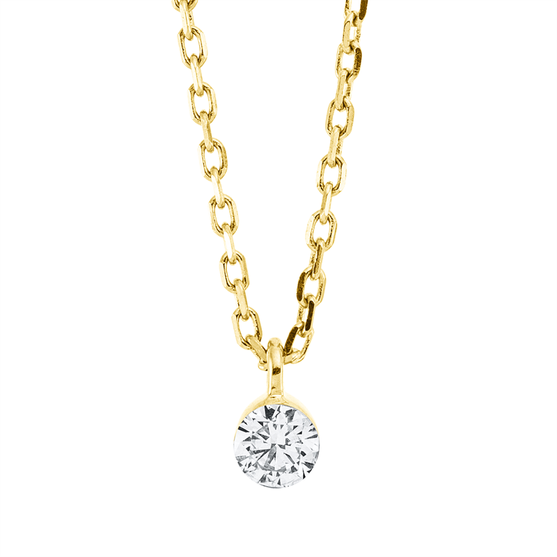 Solitaire Collier Weißgold 18kt 0,1ct