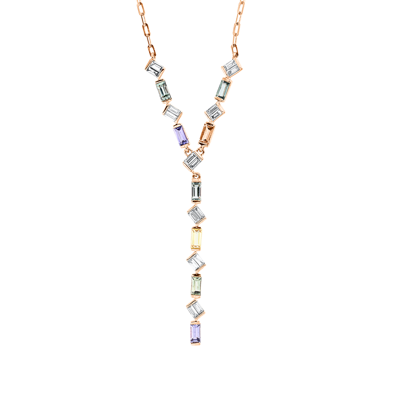 Rainbow & Multicolor Collier Rotgold 18kt 0,37ct
