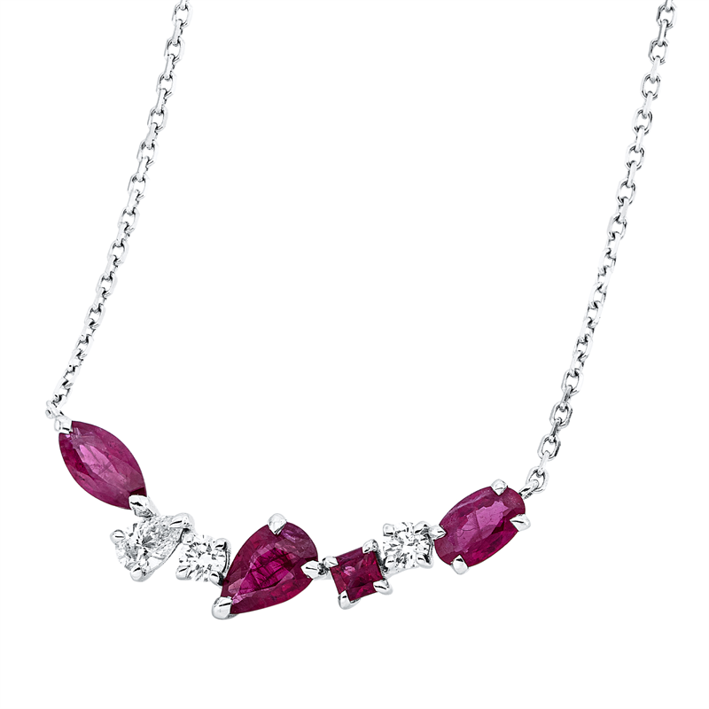 Farbstein Classic Collier Weißgold 18kt 0,19ct