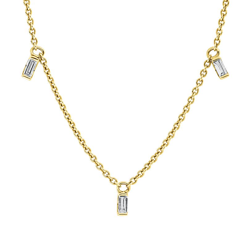 Baguette Collier Gelbgold 18kt 0,16ct