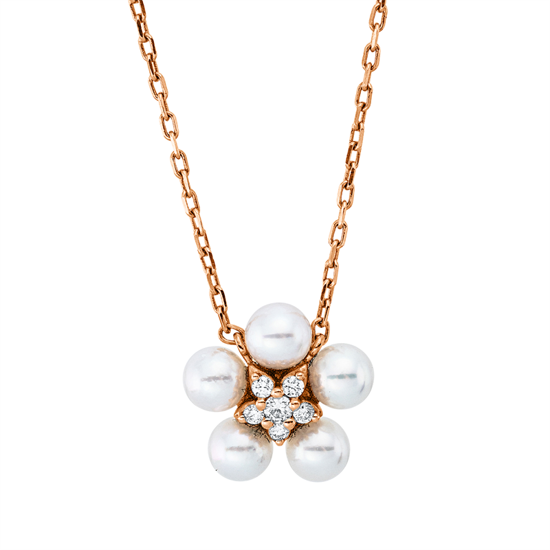 Perle Collier Rotgold 18kt 0,22ct