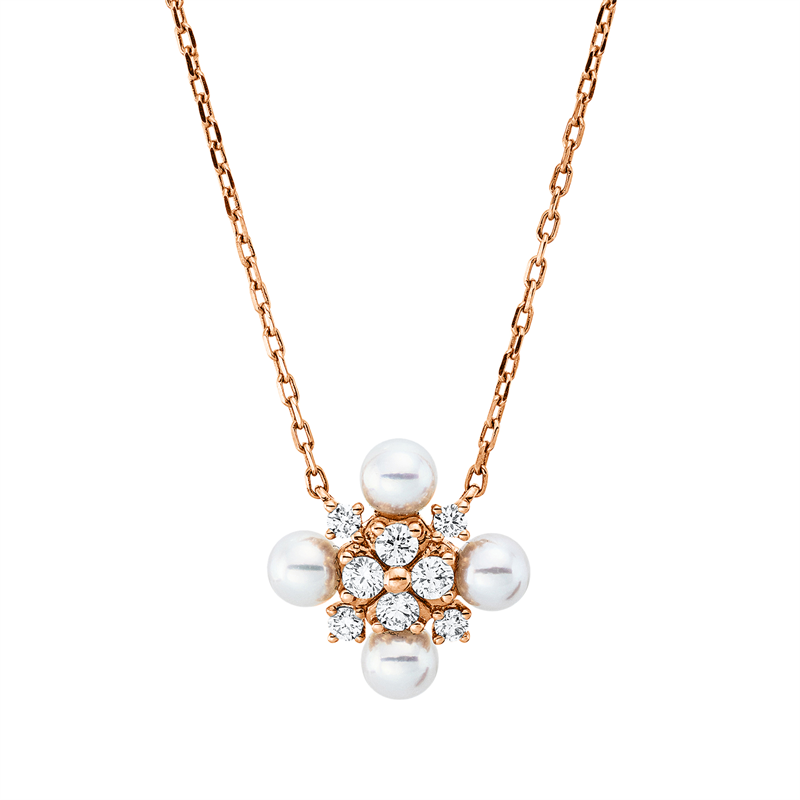 Perle Collier Rotgold 18kt 0,06ct