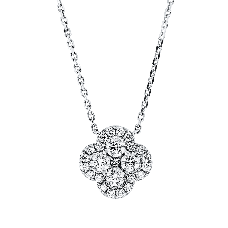 Baguette Illusion Collier Weißgold 18kt 0,6ct