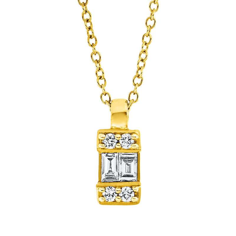 Baguette Illusion Collier Gelbgold 18kt 0,1ct