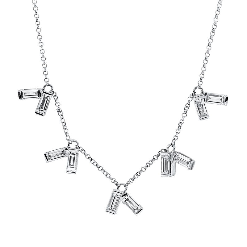 Baguette Collier Weißgold 18kt 1,01ct