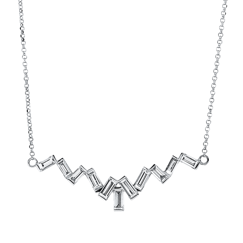 Baguette Collier Weißgold 18kt 0,93ct