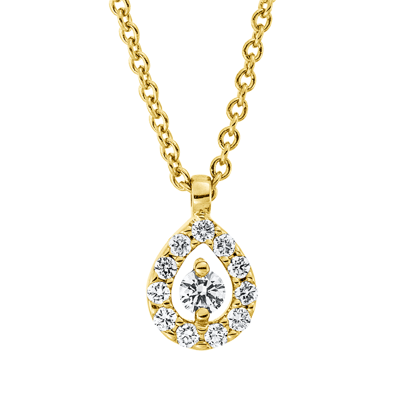 Solitaire mit Besatz Collier Weißgold 18kt 0,09ct
