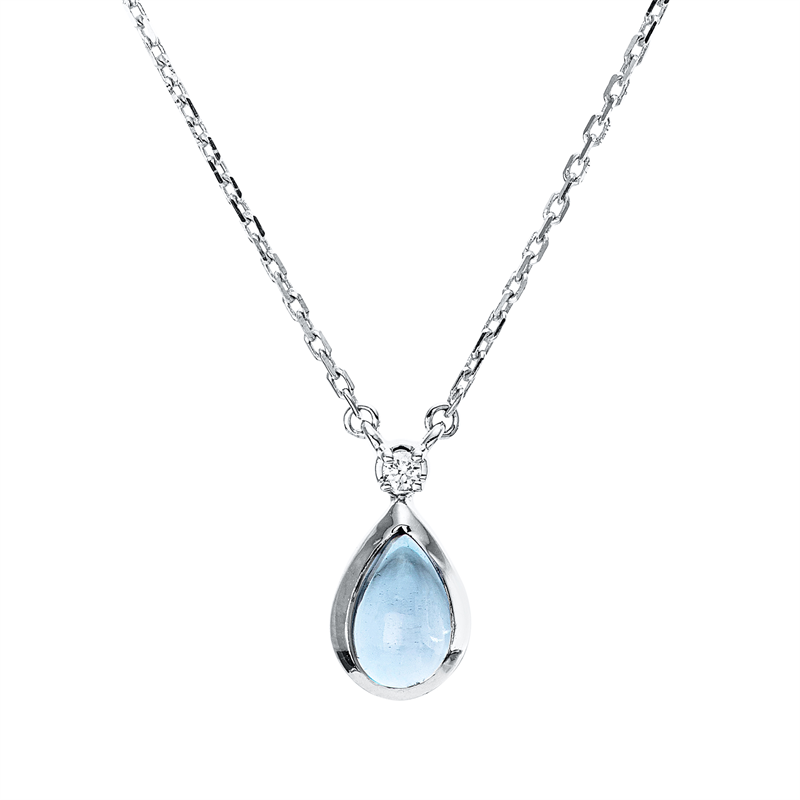 Farbstein Fashion Collier Weißgold 18kt 0,01ct