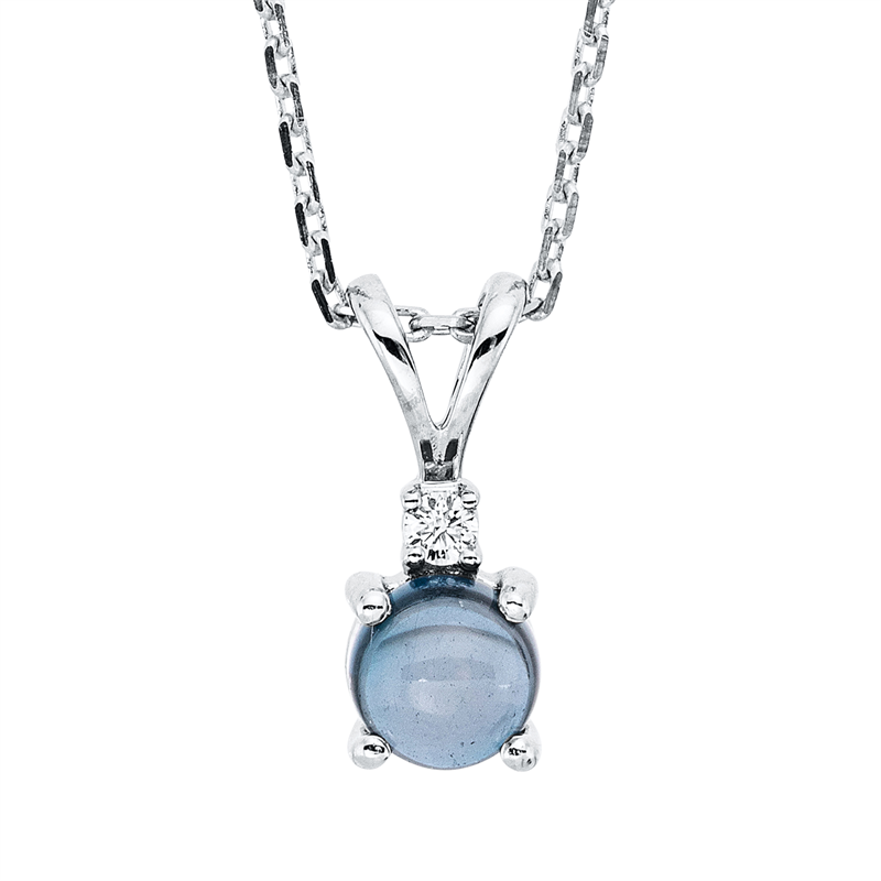 Farbstein Fashion Collier Weißgold 18kt 0,01ct