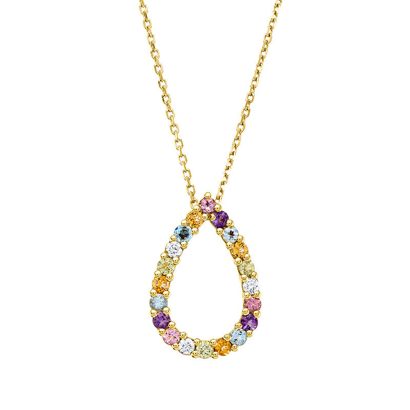 Rainbow & Multicolor Collier Gelbgold 18kt 0,06ct