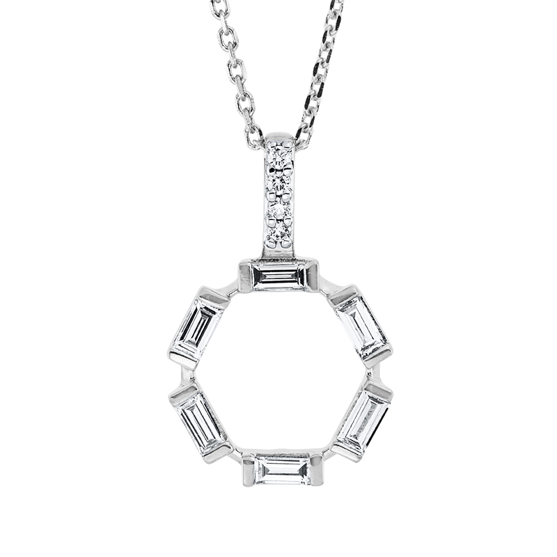 Baguette Collier Weißgold 18kt 0,17ct